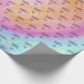 Papier Cadeau Pastel Rainbow Swirl 60e Anniversaire Papier d'env (Coin)