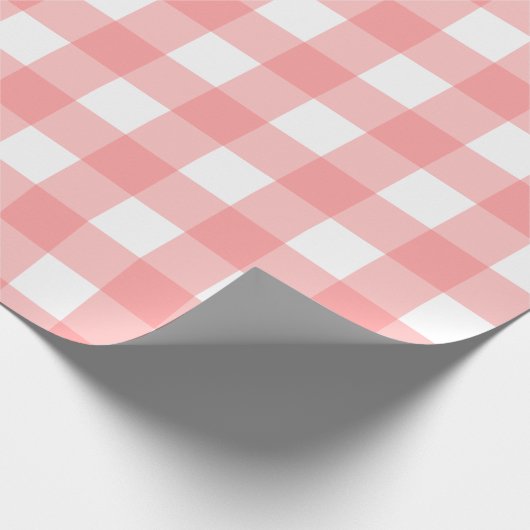 Papier Cadeau Pastel Raspberry Red Plaid Motif Pâques (Coin)