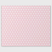 Papier Cadeau Pastel Rose Blanc Petits Pois (Plat)