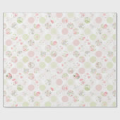 Papier Cadeau Pastel rose vert printemps Shabby Floral (Plat)