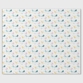 Papier Cadeau Pastel Scandi Birds Pattern Custom Name Nursery (Plat)