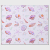 Papier Cadeau Pastel Seashell & Pearl Ocean Pattern Gift Wrap (Plat)