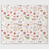 Papier Cadeau Pastel Snowman Coeurs tirés Noël (Plat)