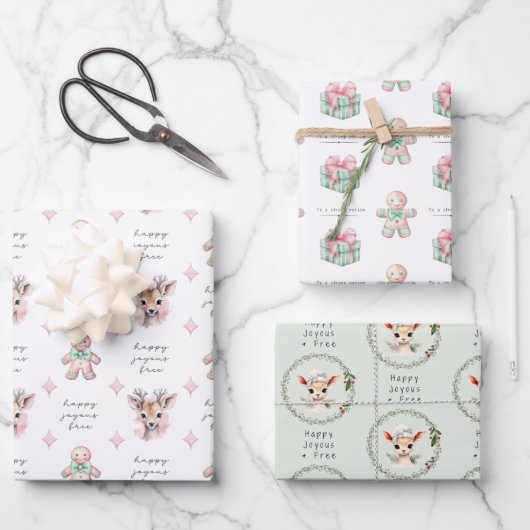 Papier cadeau Pastel Sobriety, Joyous Joyous gratu (Recto)