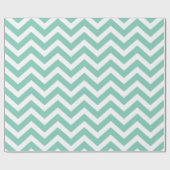Papier Cadeau Pastel Turquoise & Blanc Chevron Mariage Anniversa (Plat)