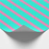 Papier Cadeau Pastel Turquoise Bleu Vert Et Rose (Coin)
