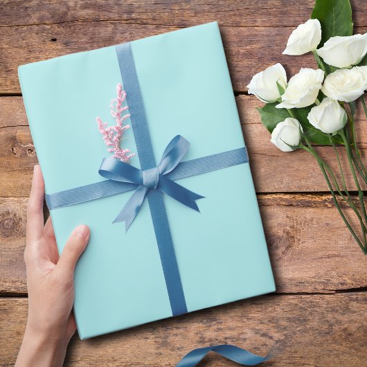 Papier Cadeau Pastel Turquoise couleur solide | Classic Elegant