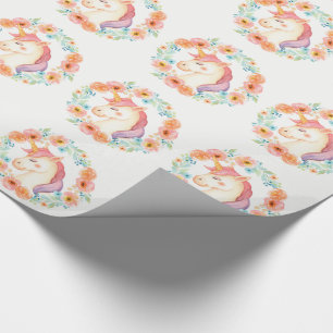 Papier Cadeau Pastel Unicorn, Papier d'enveloppement de couronne