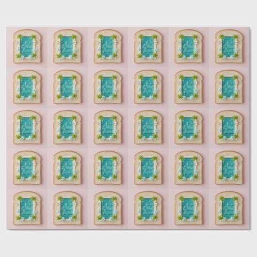 Papier Cadeau Pastel Vaporwave Pool Toast (Plat)