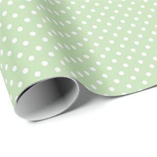 Papier Cadeau Pastel Vert à pois pour le printemps et les cadeau