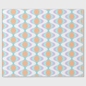 Papier Cadeau Pastel Violet Orange Aqua Blue Ogee White Waves (Plat)