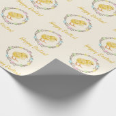 Papier Cadeau Pastel Willow Wreath And Baby Chick Happy Easter (Coin)