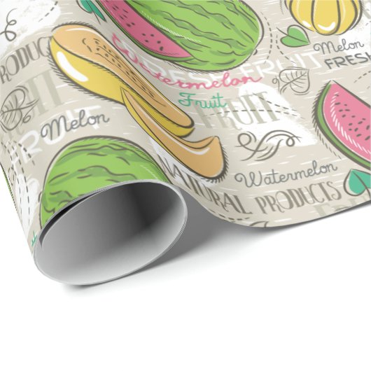Papier Cadeau Pastèque (Coin rond)
