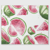 Papier Cadeau Pastèque à l'aquarelle adorable (Plat)