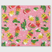 Papier Cadeau pastèque aux fraises de noël citron (Plat)