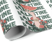 Papier Cadeau pastèque, fleurs et texte Palestine Répéter (Coin rond)