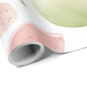 Papier Cadeau Pastèque Mignon Coloré Rose Vert (Coin rond)