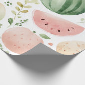 Papier Cadeau Pastèque Mignon Coloré Rose Vert (Coin)