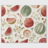 Papier Cadeau Pastèque Mignon Coloré Rose Vert (Plat)