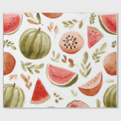 Papier Cadeau Pastèque Mignon Coloré Rose Vert (Plat)