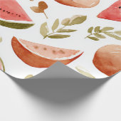 Papier Cadeau Pastèque Mignon Coloré Rose Vert (Coin)