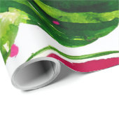 Papier Cadeau Pastèque Mignon Coloré Rose Vert (Coin rond)