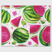 Papier Cadeau Pastèque Mignon Coloré Rose Vert (Plat)
