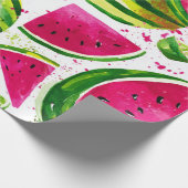 Papier Cadeau Pastèque Mignon Coloré Rose Vert (Coin)