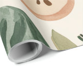 Papier Cadeau Pastèque Mignon Coloré Rose Vert (Coin rond)
