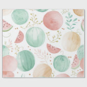 Papier Cadeau Pastèque Mignon Coloré Rose Vert (Plat)