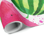 Papier Cadeau Pastèque Mignon Coloré Rose Vert (Coin rond)