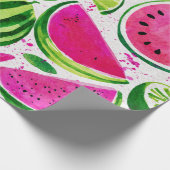 Papier Cadeau Pastèque Mignon Coloré Rose Vert (Coin)