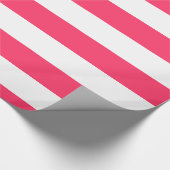 Papier Cadeau Pastèque Rose, Blanc motif à rayures XL (Coin)