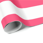 Papier Cadeau Pastèque Rose, Blanc motif à rayures XL (Coin rond)