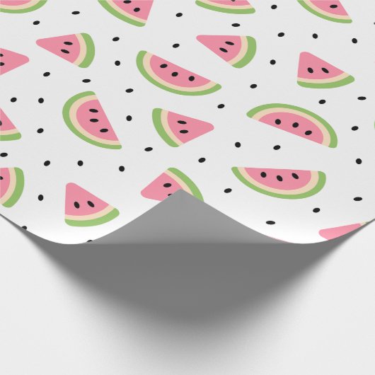 Papier Cadeau Pastèque rose, Graines de pastèque, Motif d'été (Coin)