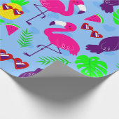 Papier Cadeau pastèque tropicale flamingo toucan (Coin)