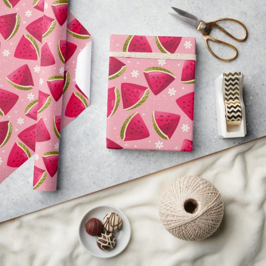 Papier Cadeau Pastèque tropicale fraîche (Artisanat)