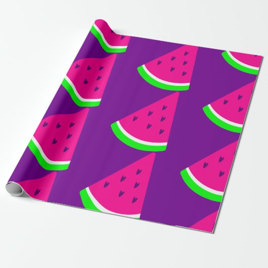 Papier Cadeau pastèque valentines fruits coeur d'été (Déroulé)