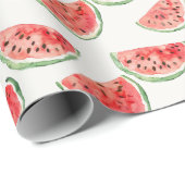 Papier Cadeau Pastèques rouges Fruit Anniversaire (Coin rond)