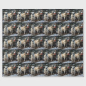 Papier Cadeau Pasteur anatolien Snowy Sleigh Décor de Noël (Plat)