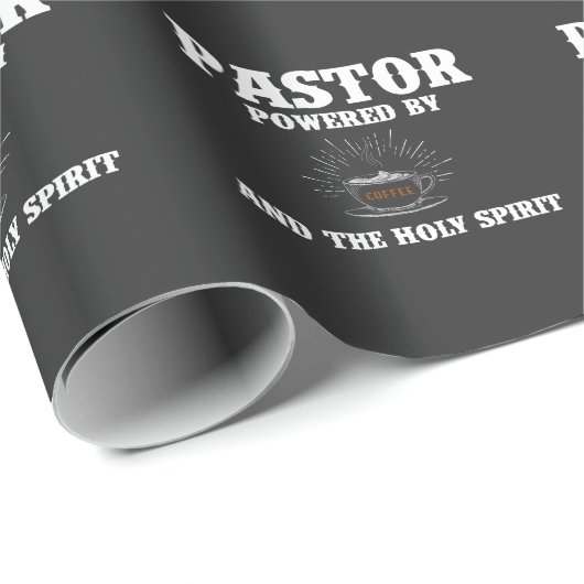 Papier Cadeau Pasteur propulsé par le café et le Saint-Esprit (Coin rond)