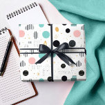 Papier Cadeau Pat Abstrait géométrique rétro n° 1 rose Turquoise<br><div class="desc">Découvrez le charme du style moderne du milieu du siècle avec ce design abstrait géométrique d'inspiration Memphis. Doté d'un arrière - plan blanc immaculé, de teintes douces, roses et noires, ce motif d'enveloppement cadeau capture l'esthétique audacieuse et raffinée du mouvement de design emblématique. Les formes géométriques ludiques et la palette...</div>