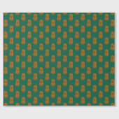 Papier Cadeau Patate Douce Heureuse Chasseur Vert (Plat)