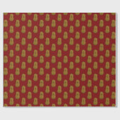 Papier Cadeau Patate Douce Joyeuse Rouge Profond (Plat)