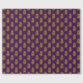 Papier Cadeau Patate Douce Joyeuse Violet Foncé (Plat)