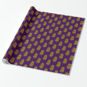 Papier Cadeau Patate Douce Joyeuse Violet Foncé (Déroulé)