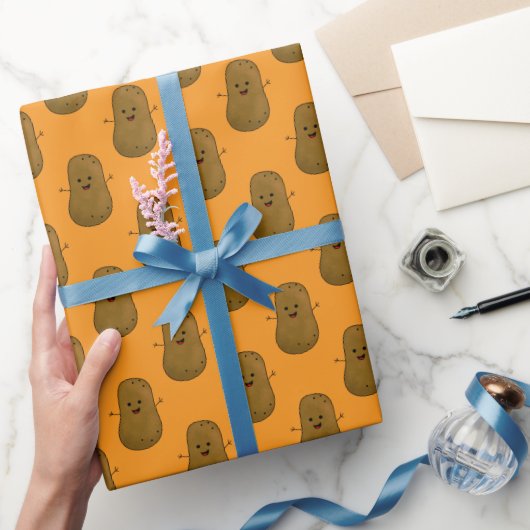 Papier Cadeau Patate douce orange heureuse (Cadeaux)
