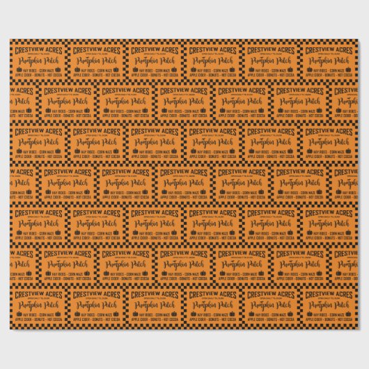 PAPIER CADEAU PATCH CITROUILLE CRESTVIEW ACRES (Plat)