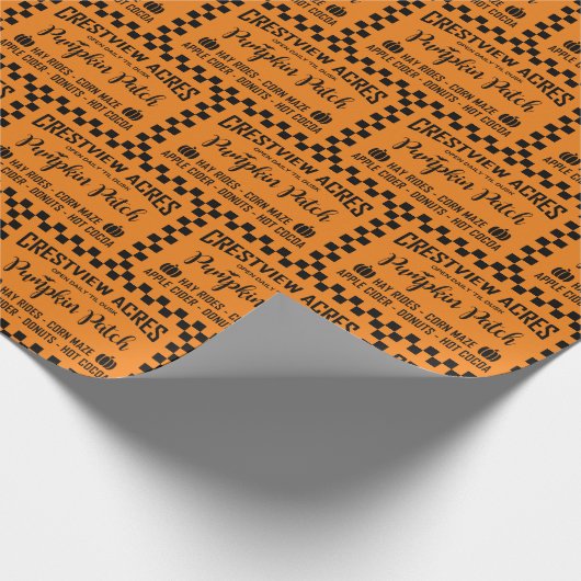 PAPIER CADEAU PATCH CITROUILLE CRESTVIEW ACRES (Coin)