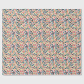 Papier Cadeau patchwork Abstrait : crème fleurie géométrique. (Plat)